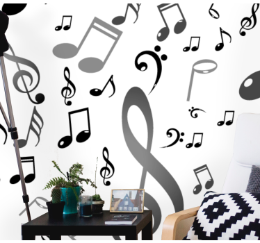 Music notes music wall mural - TenStickers