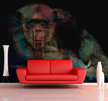 Mysterious Primate Face animal wall mural - TenStickers