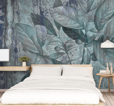 Nature wall mural leafy green sprouts - TenStickers
