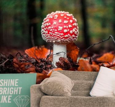 Nature wall mural red toadstool mushroom - TenStickers