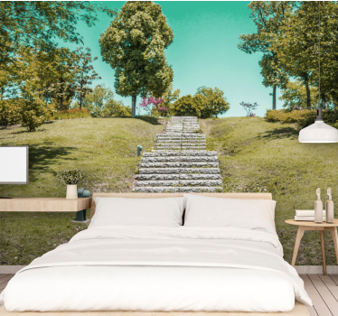 Nature wall mural staircase through nature - TenStickers
