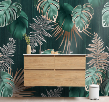 Nature wall mural tropical leaf inspiration - TenStickers