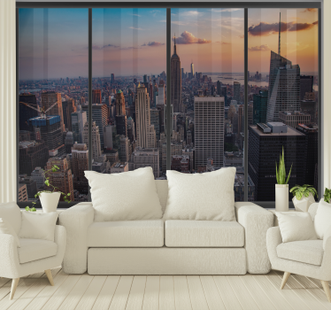 New York window with views new york mural wallpaper - TenStickers
