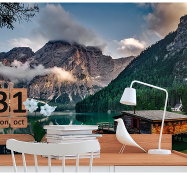 Nice house in the mountains wall wraps for office - TenStickers