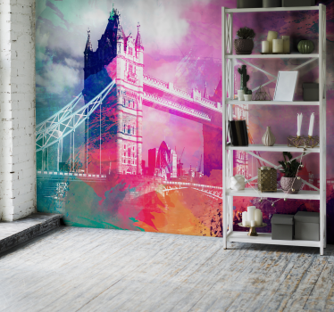 On the Thames London City wall mural - TenStickers