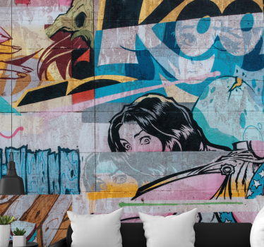 Original colorful graffiti painting murals - TenStickers