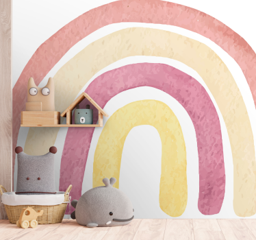 Painted watercolor rainbow wall mural for  children room - TenStickers