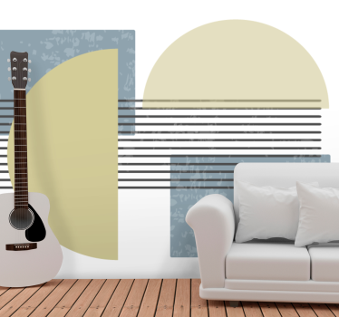 Painting wall mural geometric shapes design - TenStickers