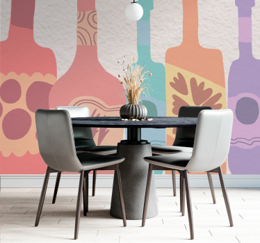 Painting wall mural stylized bottle set - TenStickers