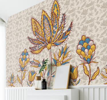 Paisley Flower Set flower mural - TenStickers