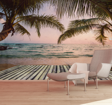 Paradise Beach 3d mural wallpaper - TenStickers