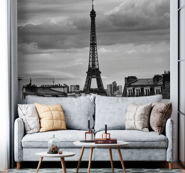 Paris wall mural eiffel tower drawing - TenStickers