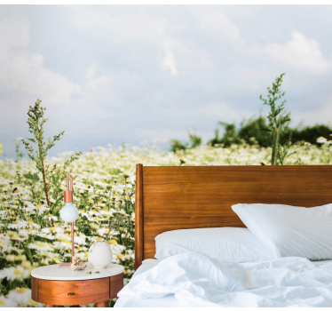 Peaceful meadow of daisies nature murals - TenStickers
