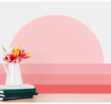 Pink 70's sunset vintage mural - TenStickers