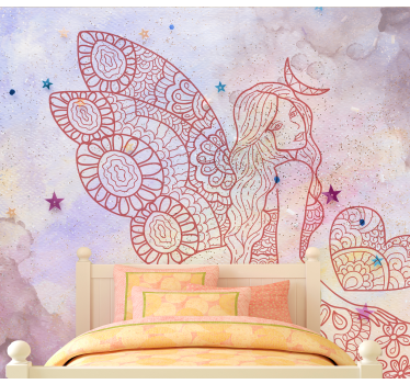 Pink Fairy fantasy mural - TenStickers