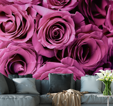Pink roses bouquet rose mural - TenStickers