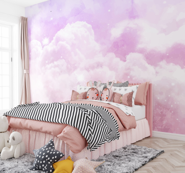 Pink sky Kids wall mural - TenStickers