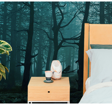 Polish forest birches with a bird nature murals - TenStickers