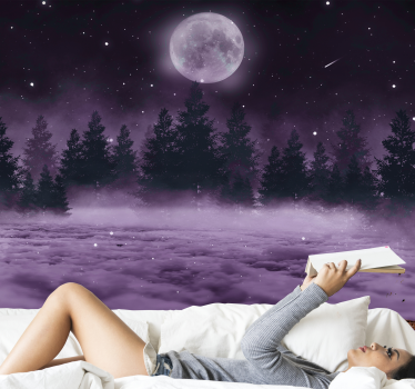 Purple forest of fantasy nature murals - TenStickers