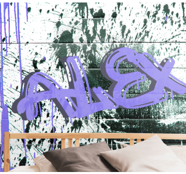 Purple graffiti wall wall mural - TenStickers