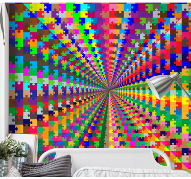 Puzzle tunnel abstract mural - TenStickers