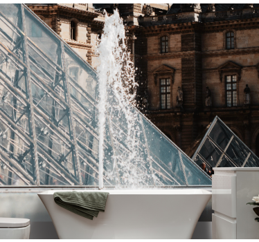 Pyramid fountain splash paris wall mural - TenStickers
