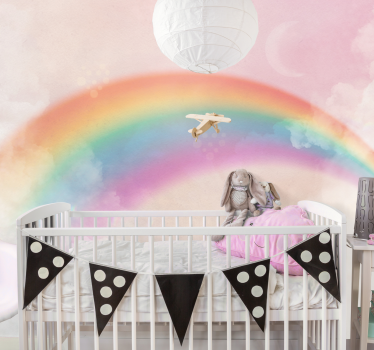 Rainbow clouds and bobbles Children Wall Murals - TenStickers