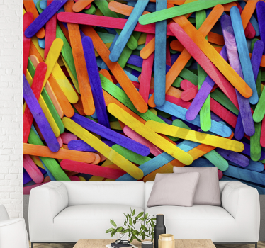 Rainbow Sticks Wall Murals for Bedrooms - TenStickers