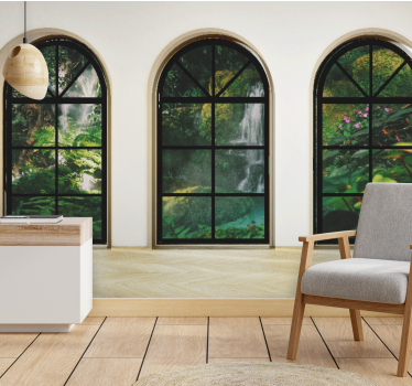 Rainforest Window forest mural wallpaper - TenStickers