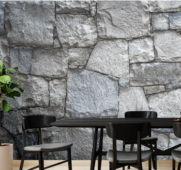 Raw granite stone design  stone murals - TenStickers