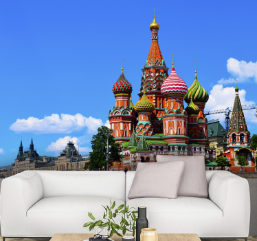 Red Square mural wallpaper - TenStickers