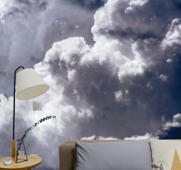 Retro style cloud sky night wall mural - TenStickers