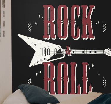 Rock n' Roll with guitar design wall murals for teenage bedrooms - TenStickers
