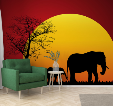 Savannah sunset landscape murals - TenStickers