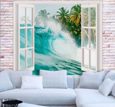 Sea mural ocean wave perspective - TenStickers