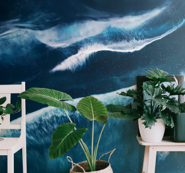 Sea waves in watercolor tones wall mural under the sea wall mural - TenStickers