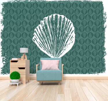 Modern wall mural shell pattern design - TenStickers