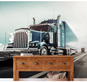 Silver truck on highway mural wallpaper - TenStickers