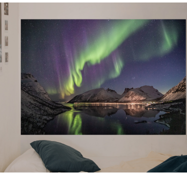 Sky mural aurora borealis reflection - TenStickers