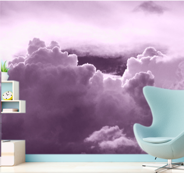 Sky mural purple cloud formation - TenStickers