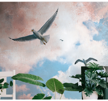 Sky open with birds flying  living room mural - TenStickers