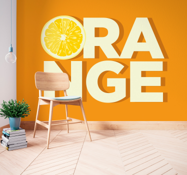 Sliced orange text phrase wall mural - TenStickers