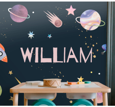 Solar system for children with name Children Wall Murals - TenStickers
