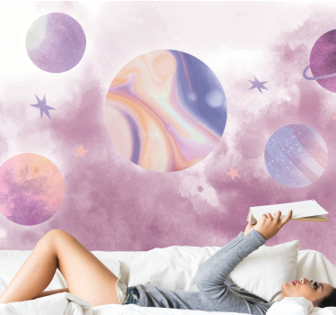 Space mural celestial planetary design - TenStickers