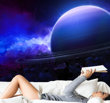 Space mural starlit planetary view - TenStickers