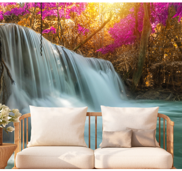 Spring landscape with waterfall mural - TenStickers