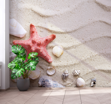 Starfish and Shells sea mural - TenStickers