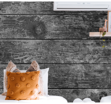 Stone wall mural rustic wooden planks - TenStickers