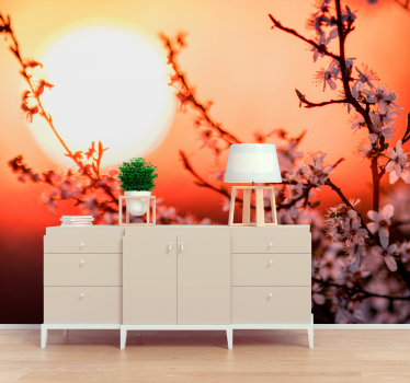 Sunset Blossom Display flower mural - TenStickers