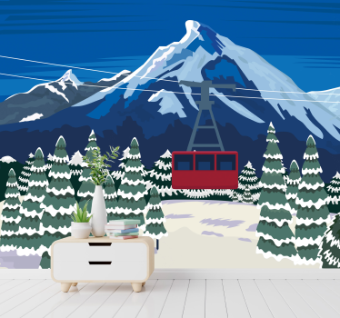 switzerland landscape snow mountain mural - TenStickers